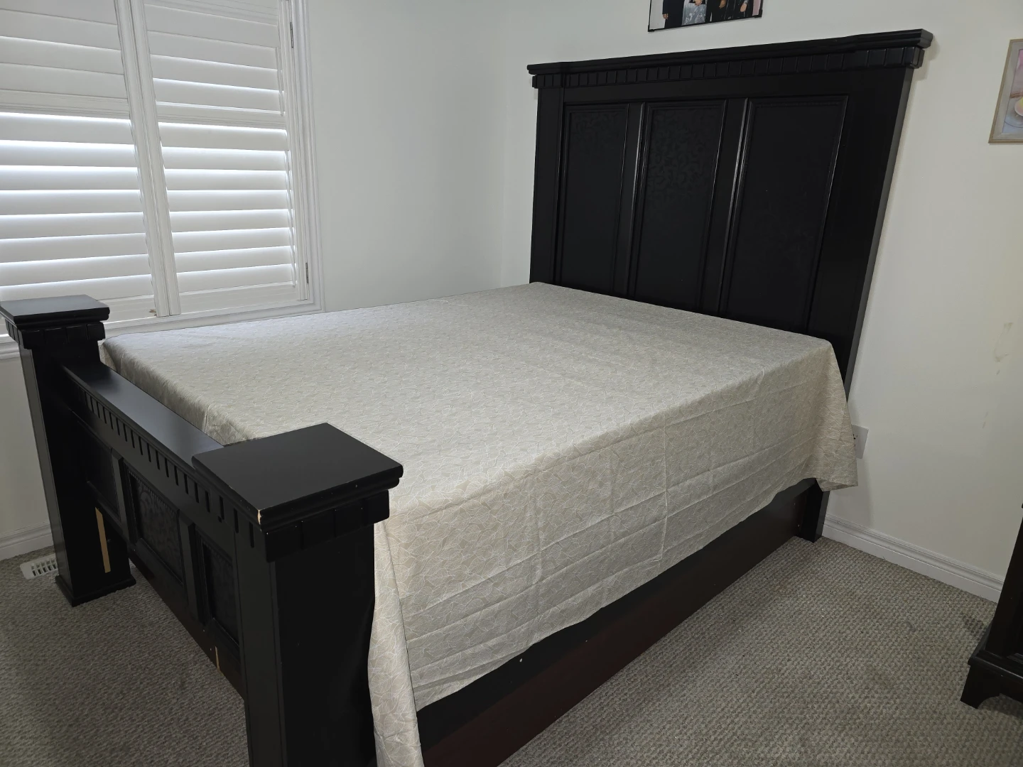 Black Bedroom Furniture Set - Bed Frame and Dresser - photo 4