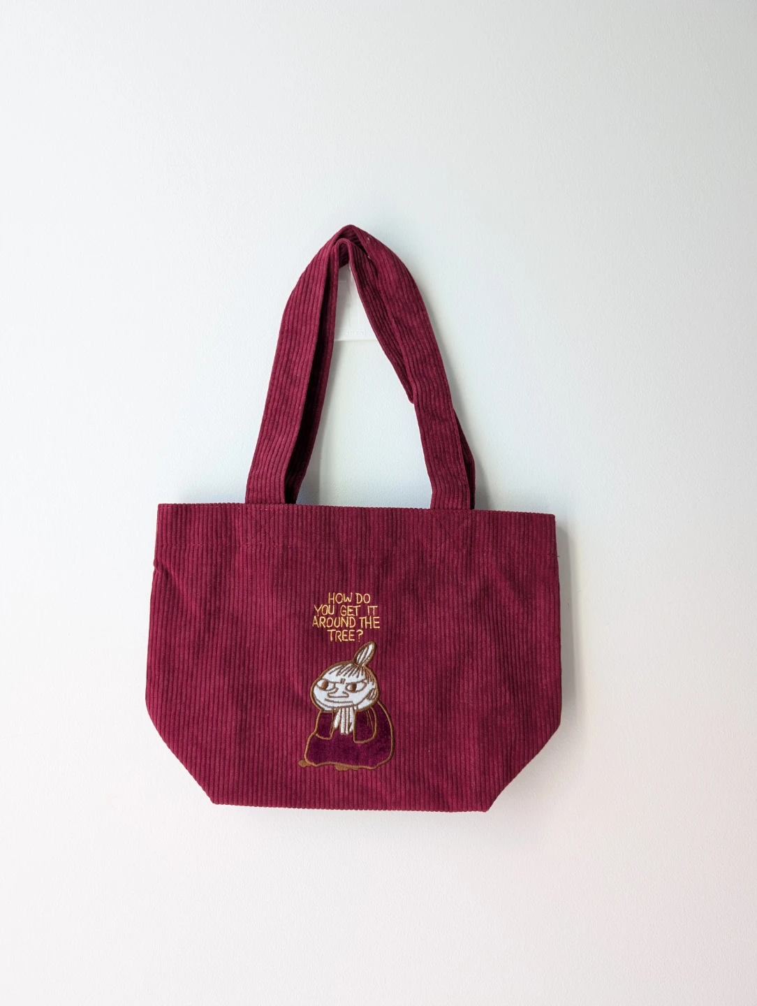 (new) Moomin Corduroy Tote Bag little My Embroidery
