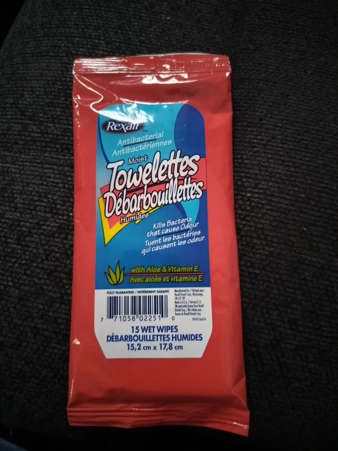 Rexall Antibacterial Towelettes - 15 Wet Wipes