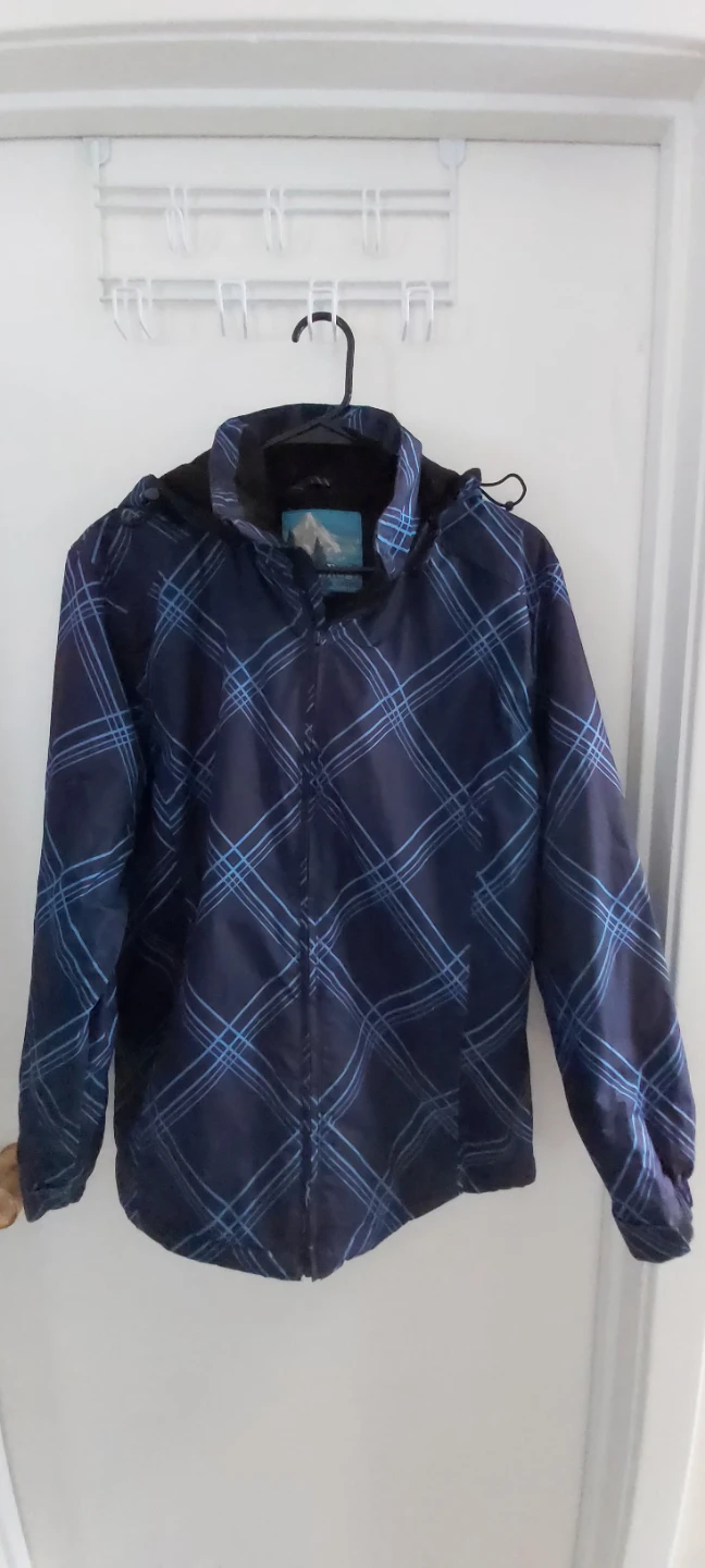 Black Faux Leather Jacket with Grey Hoodie Insert - photo 4