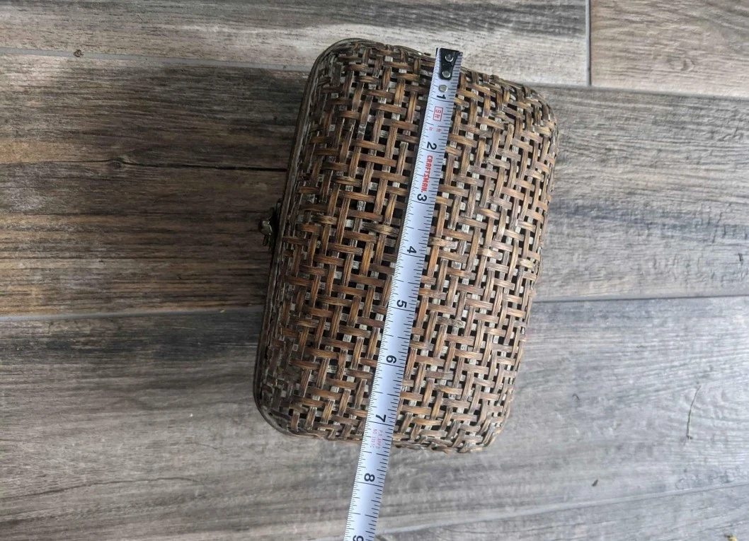 Woven Bamboo Trinket Box with Clasp - photo 4
