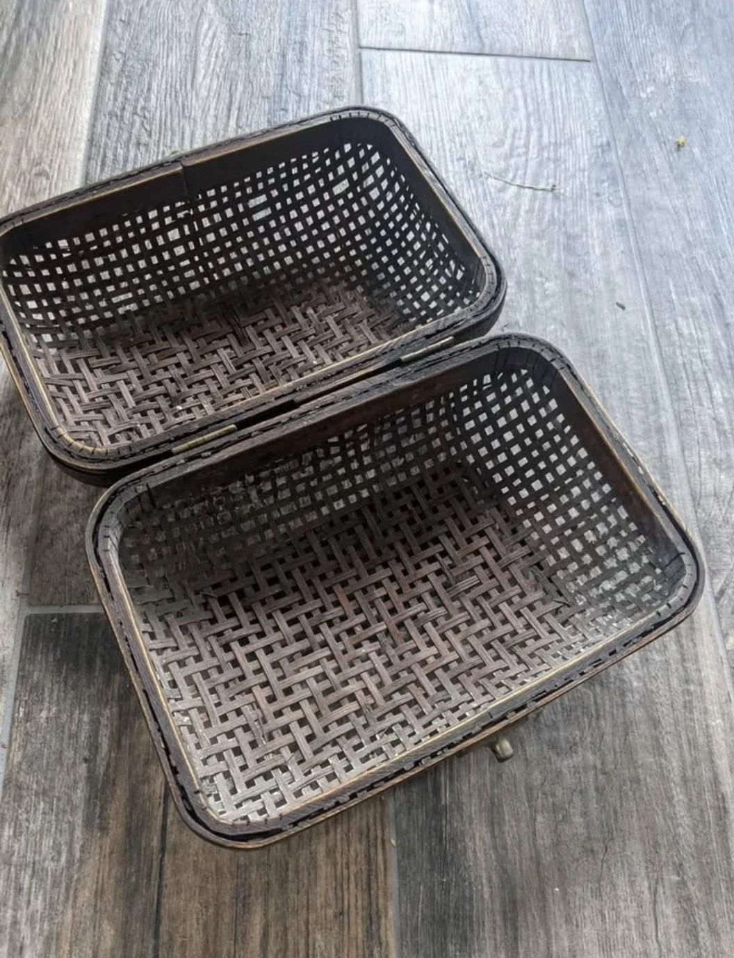 Woven Bamboo Trinket Box with Clasp - photo 5