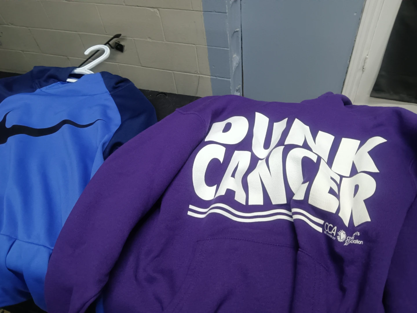 Nike Blue Jacket & Purple Dunk Cancer Hoodie