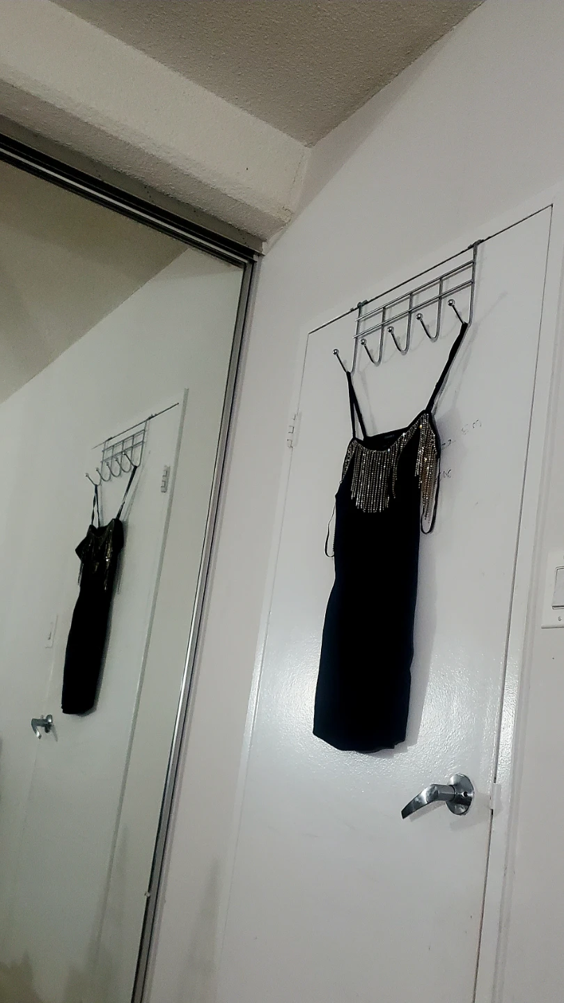 Black Mini Dress with Rhinestone Fringe
