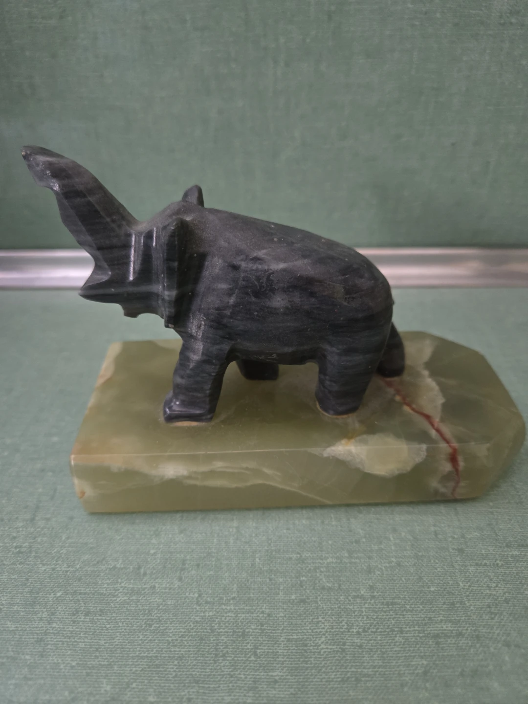 Trunk Up Elephant on a Solid Base