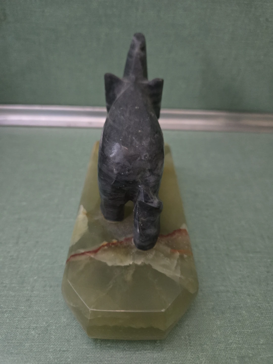 Trunk Up Elephant on a Solid Base - photo 2