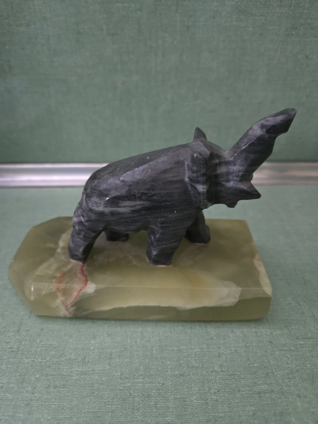 Trunk Up Elephant on a Solid Base - photo 4