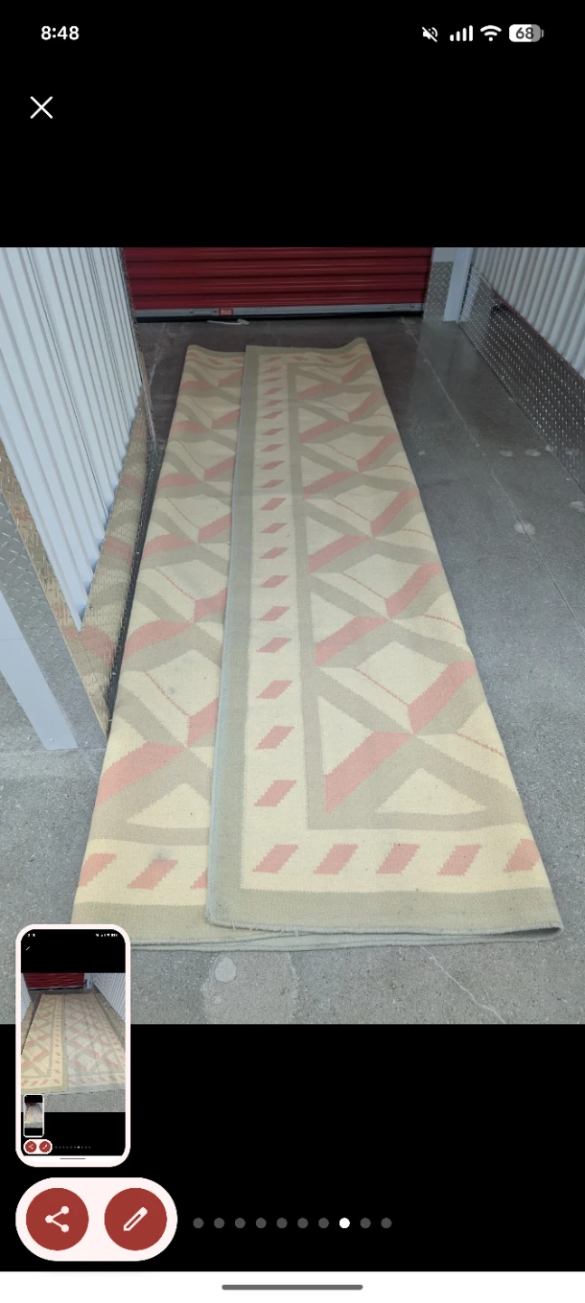 Long Geometric Pattern Runner Rug
