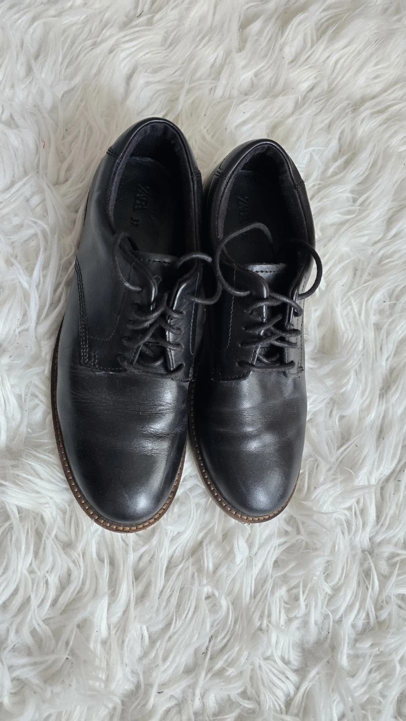 ZARA Black Oxford Shoes Size Youth 5 - photo 2