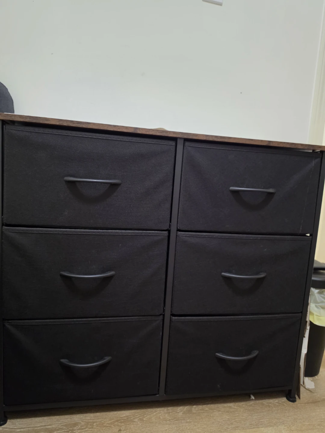 Amazon: Black 6-Drawer Fabric Dresser with Wood Top