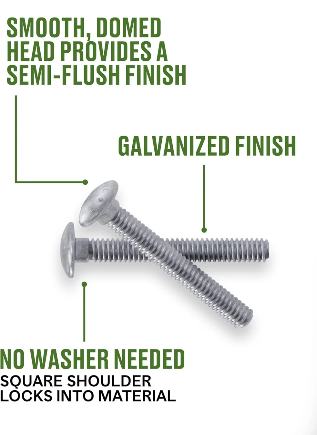 Galvanized Carriage Bolts Pack Of 24 - photo 4