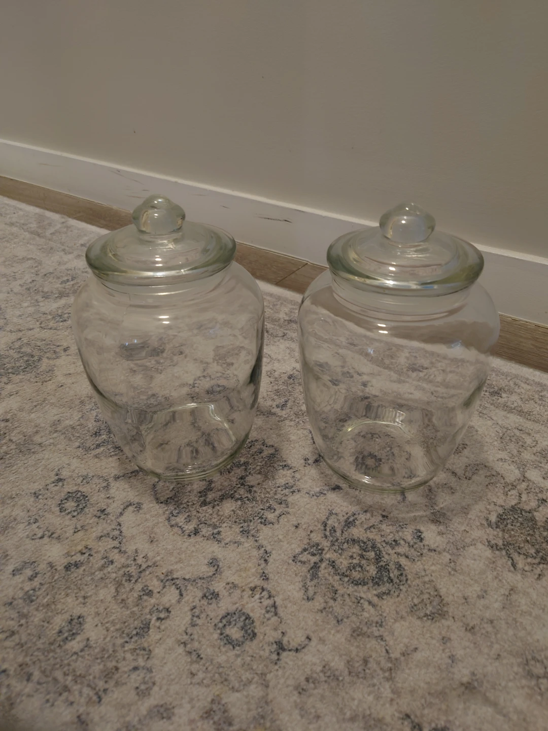 Glass Storage Jars with Lids (Set of 2)