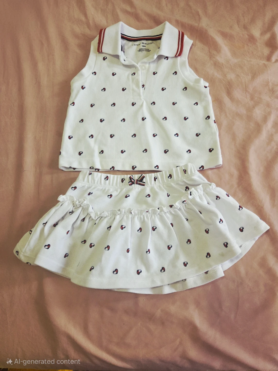 Tommy Hilfiger Baby Girls White Polo Shirt & Skirt Set - photo 2