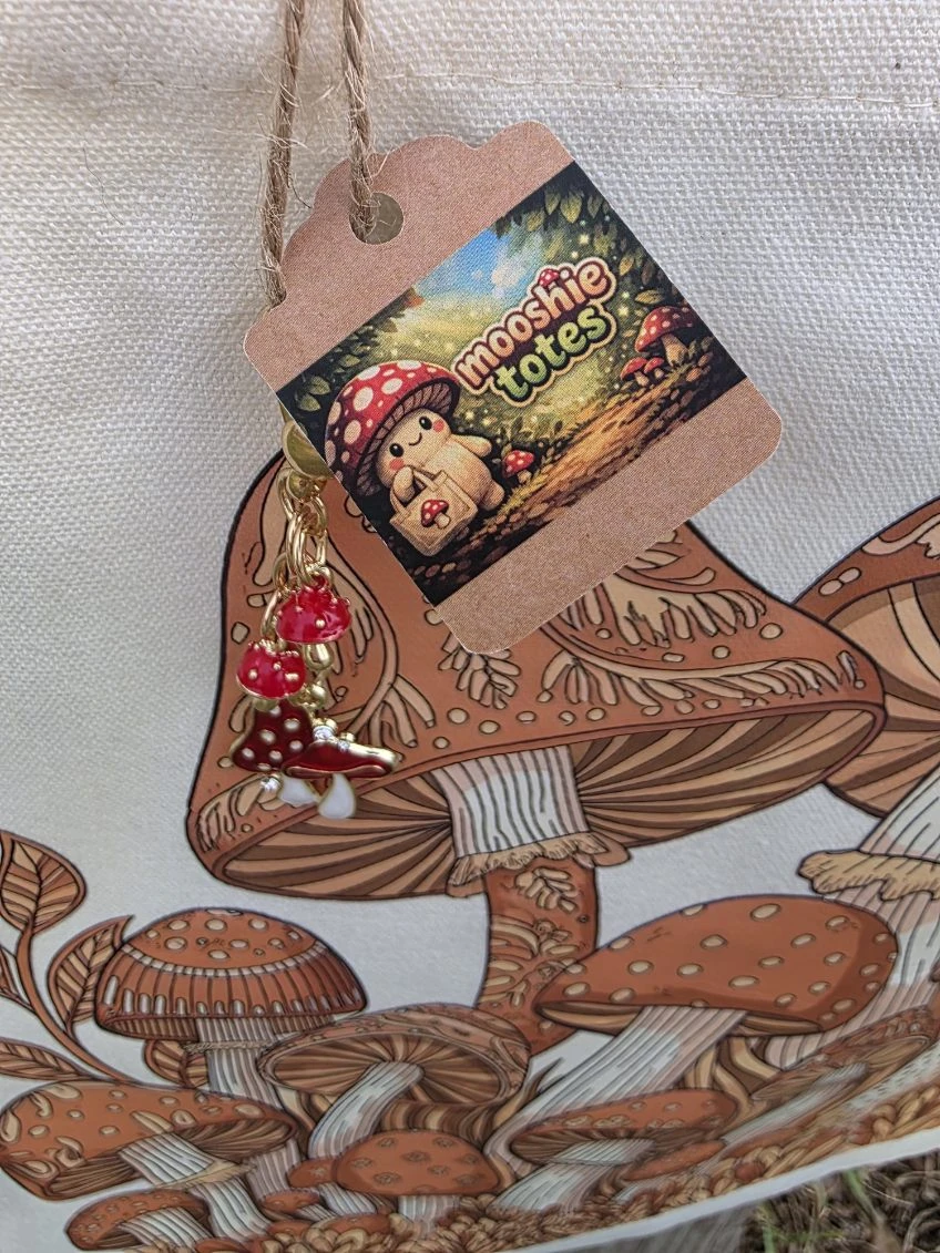 Mooshie Totes Canvas Tote Bag with Mushroom Print - photo 2