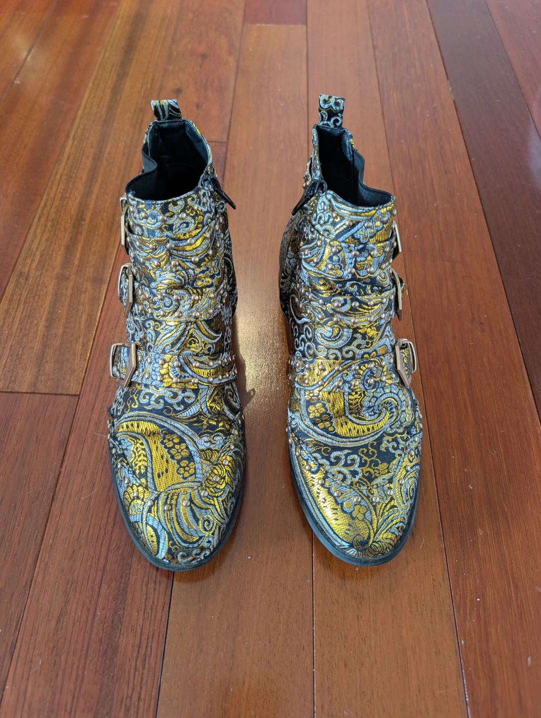 River Island Gold Brocade Ankle Boots - photo 4