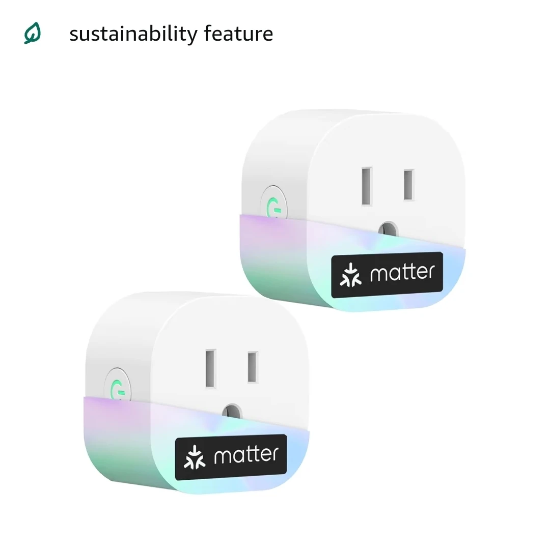 Meross Matter Smart Plug Mini 2-Pack Apple HomeKit Alexa Google - photo 2