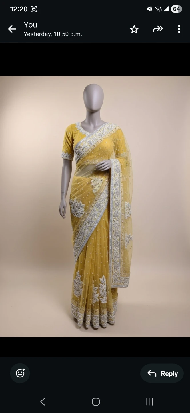 Designer Pearl work saree
