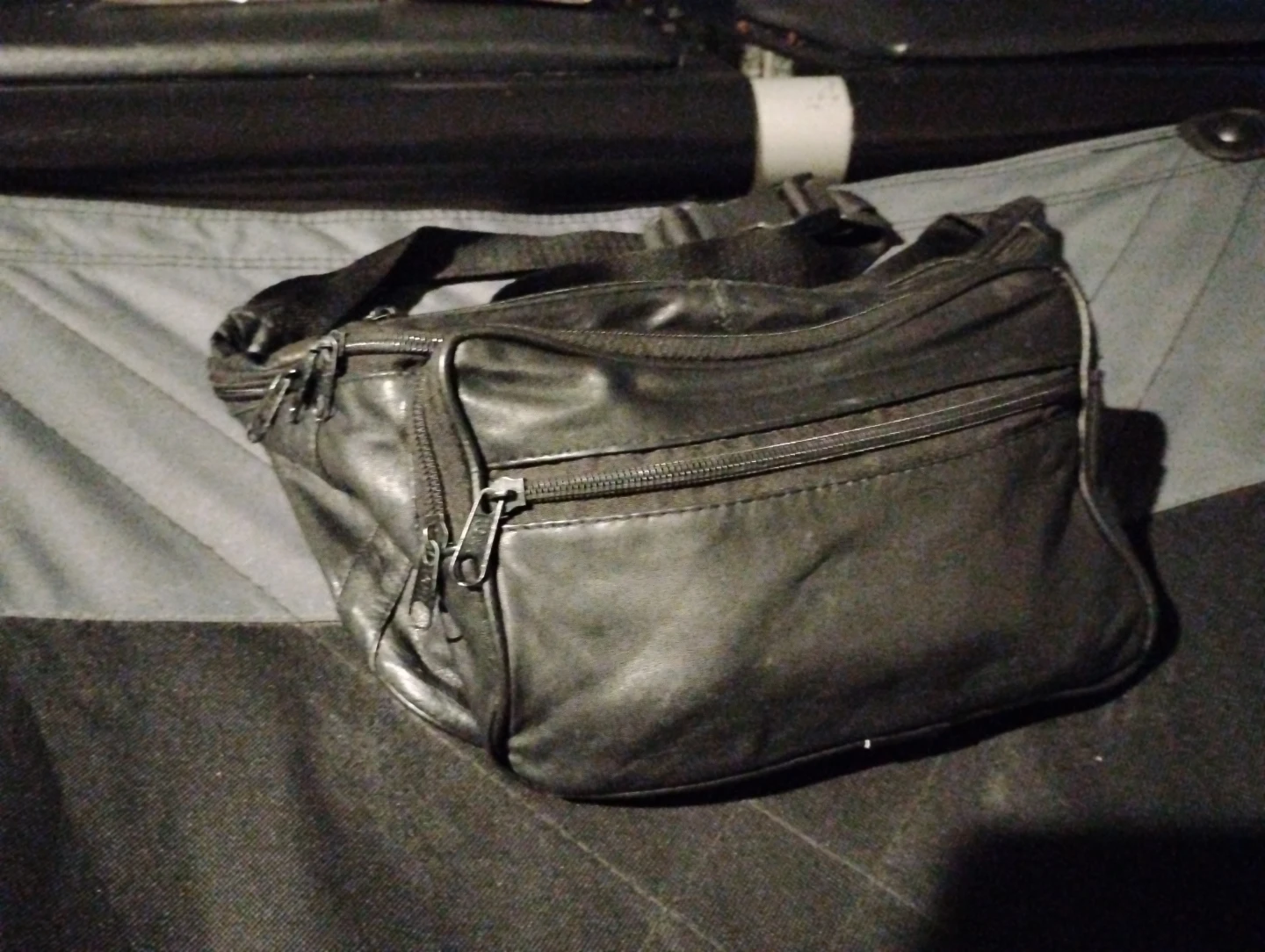 Black Leather Fanny Pack