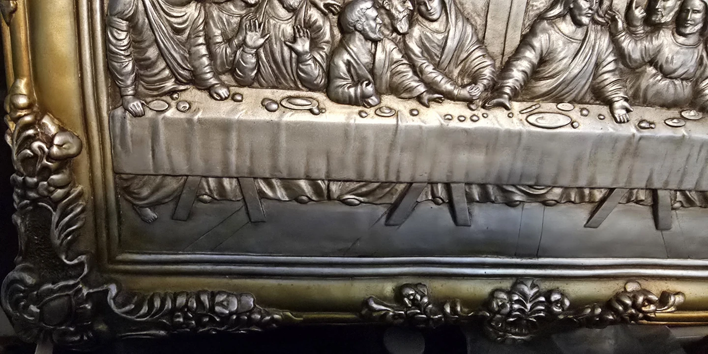 🥕Vintage Antique The Last Supper Relief Art - photo 5