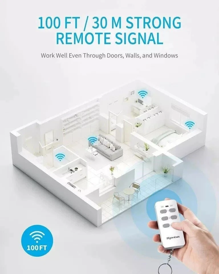 Syantek Remote Control Outlet Set (3 Plugs + Remote) - photo 4