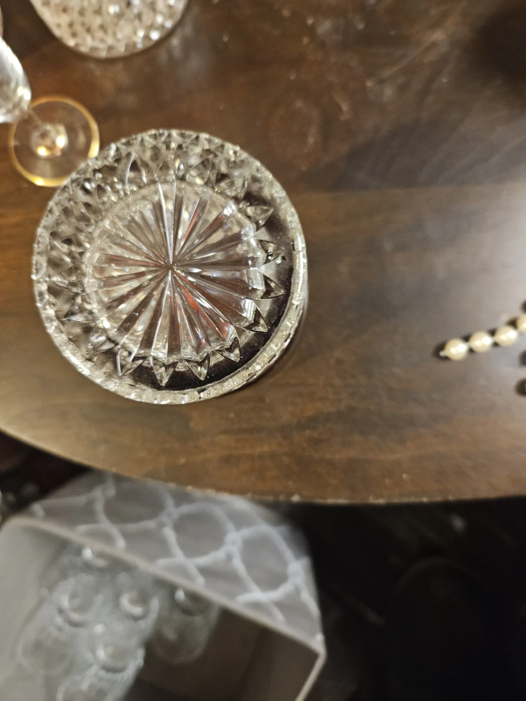 Set of 6 Amber Glass Tumblers with Floral Etching - photo 4