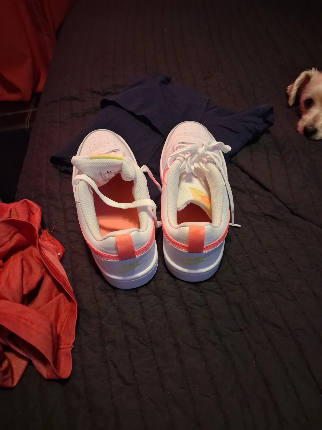 Nike Court Vision Low Women's Sneakers White/Coral Pink Sz 7.5