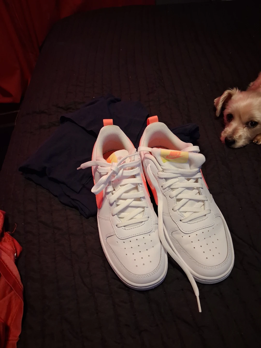 Nike Court Vision Low Women's Sneakers White/Coral Pink Sz 7.5 - photo 3