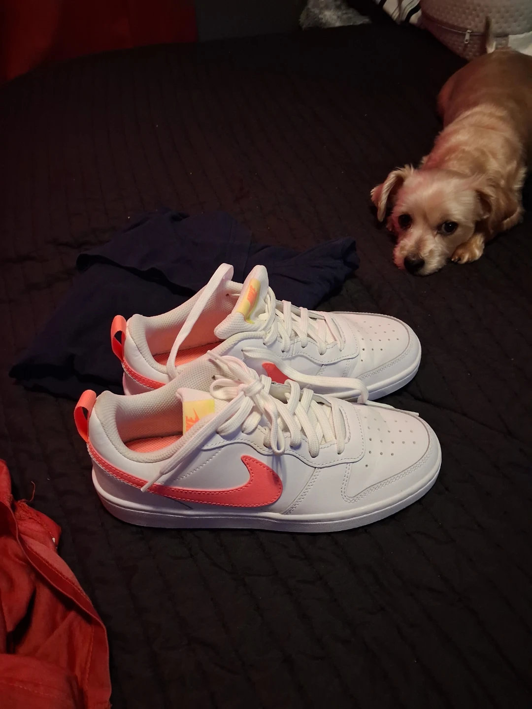 Nike Court Vision Low Women's Sneakers White/Coral Pink Sz 7.5 - photo 4