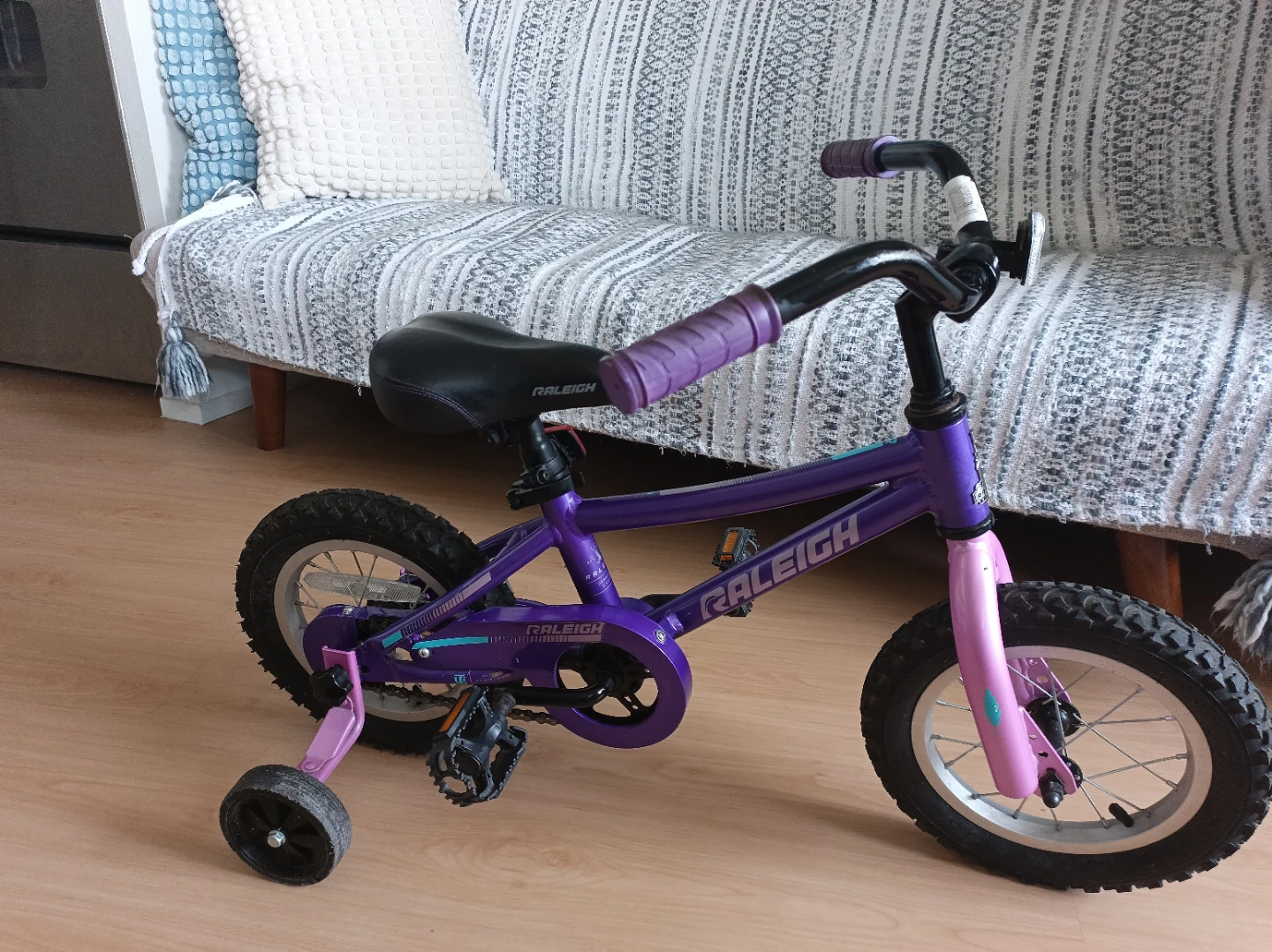 Raleigh Purple Kids Bicycle "12
