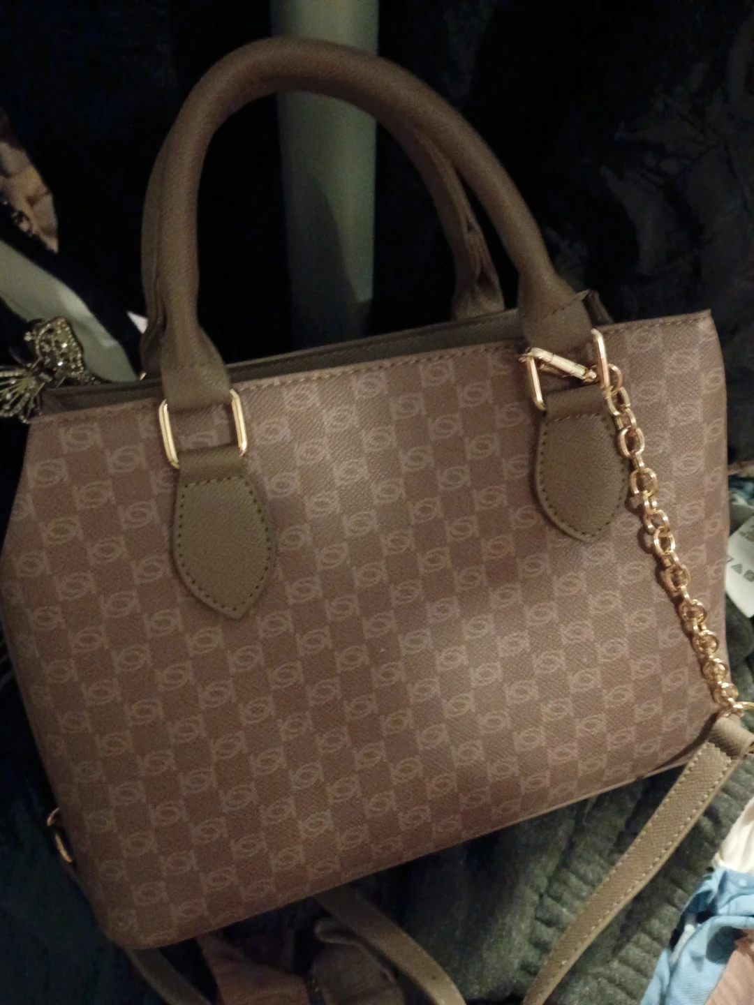 Bebe Monogram Satchel Handbag - photo 2