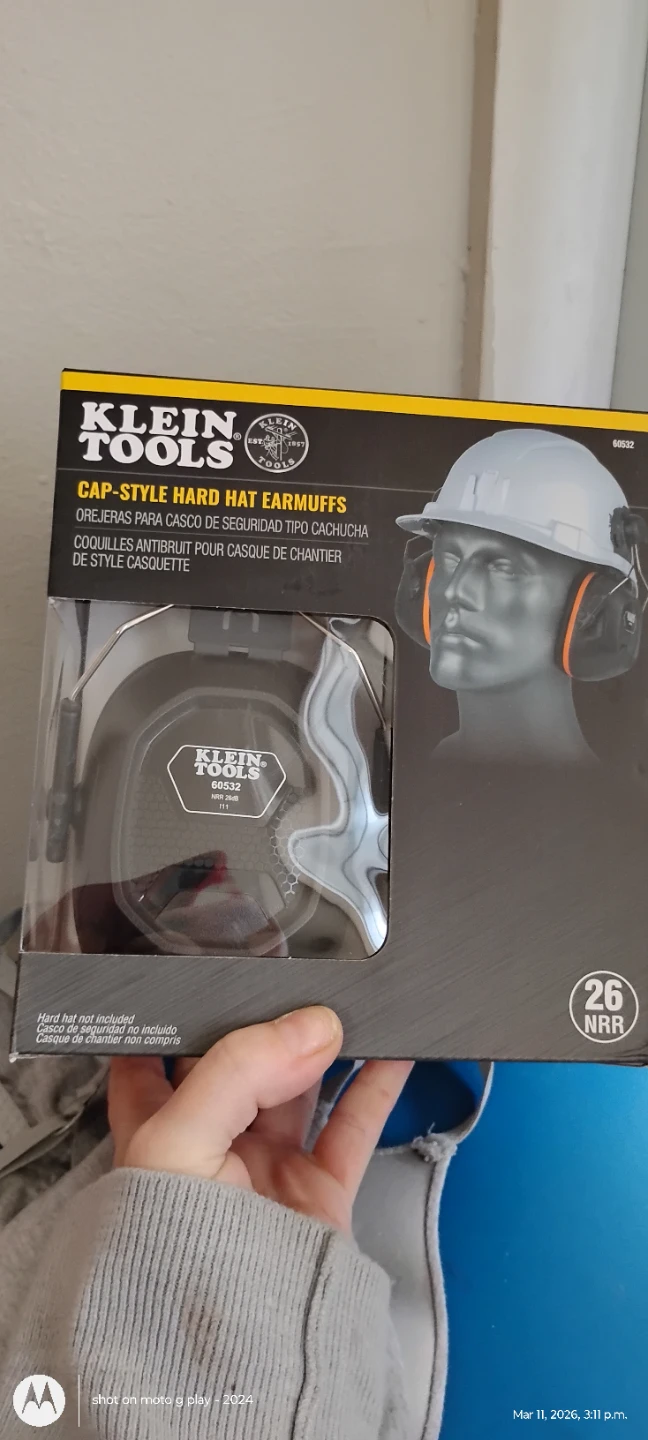 Klein Tools Cap-Style Hard Hat Earmuffs NRR 26