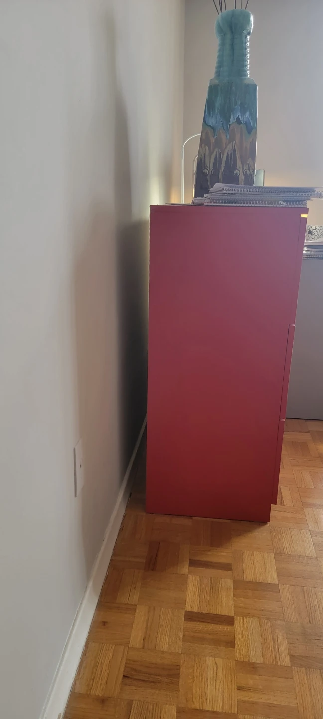 Red 3-Drawer Dresser - photo 2