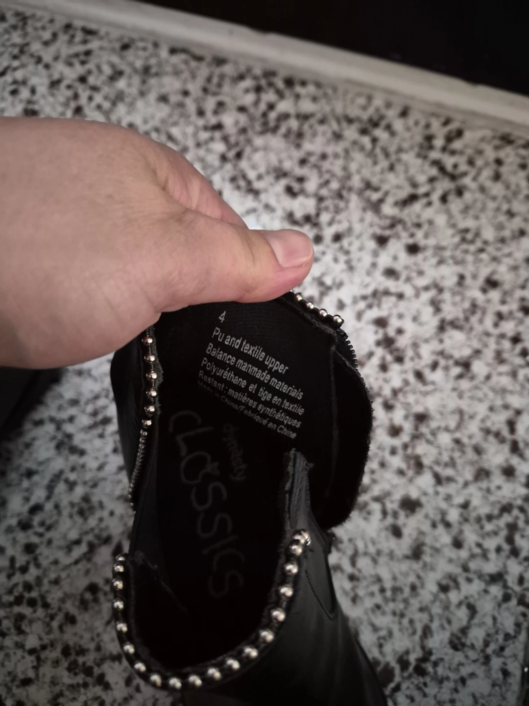 Classics Black Studded Ankle Boots Girls Size 4 - photo 3