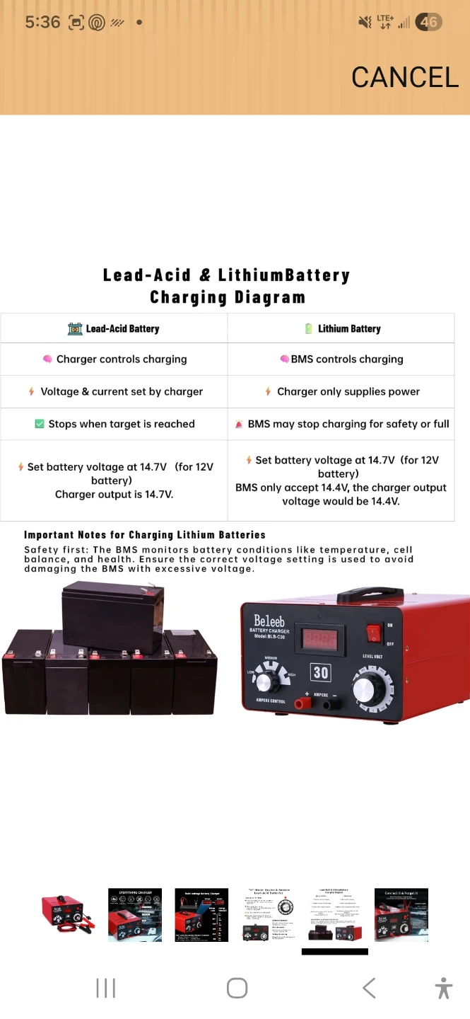 BeLeeb Multi-Voltage Battery Charger 30A - photo 5