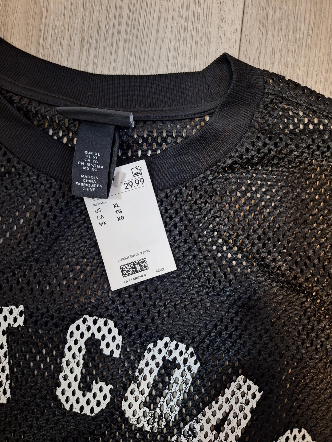 H&M Mesh T-Shirt XL Black - photo 2