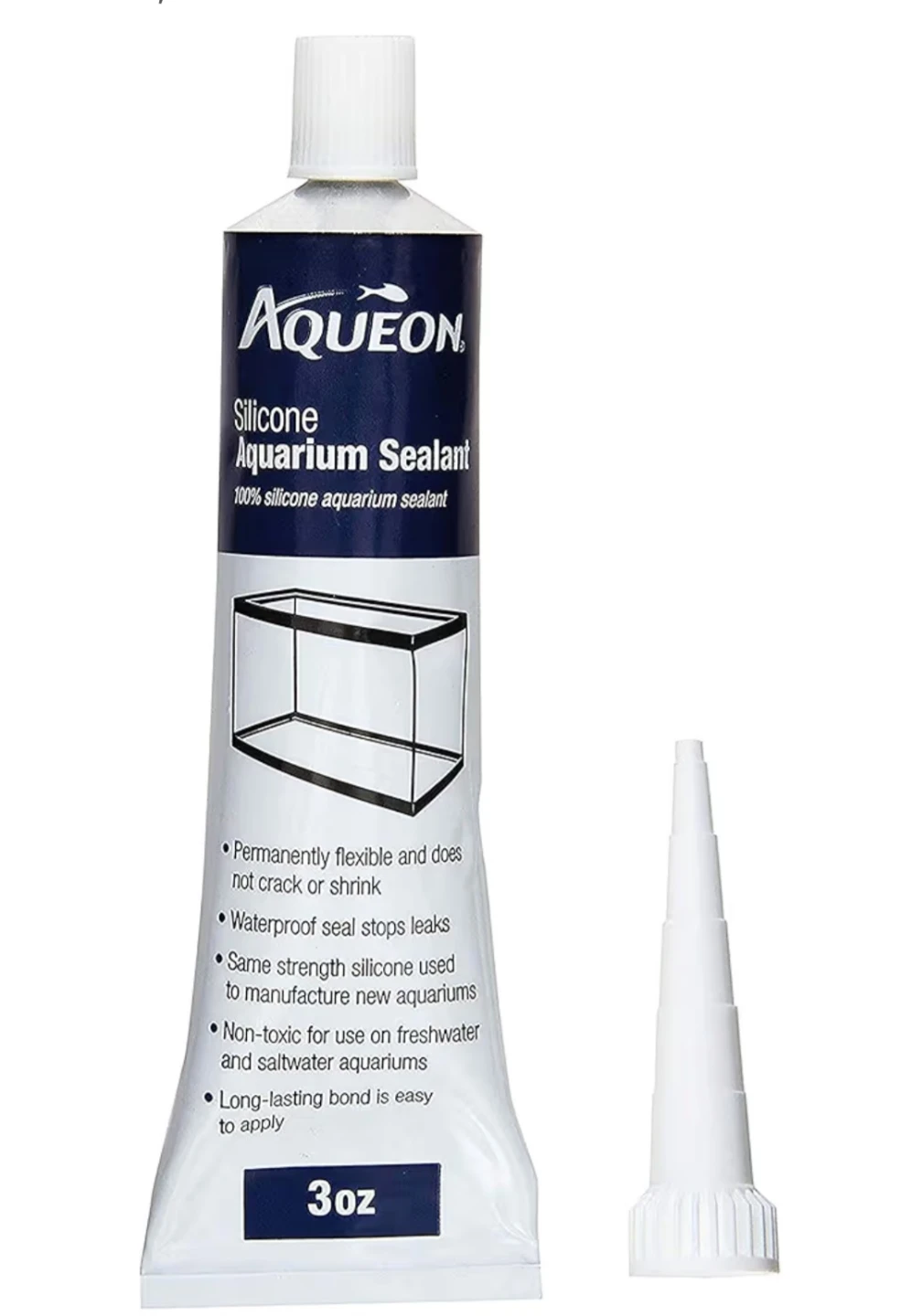AQUEON All Glass Aquarium  Silicone Sealant, 3-Ounce