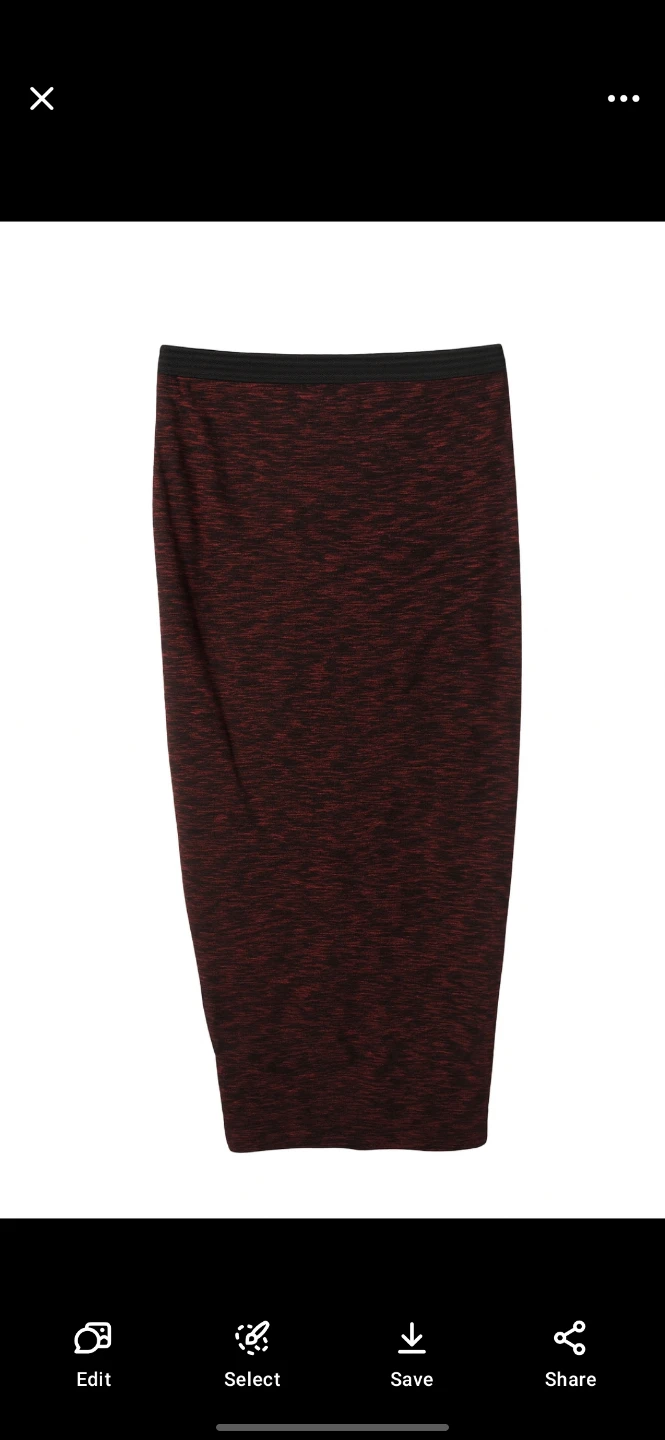 Women's Pencil Skirt - Red/Black Heathered