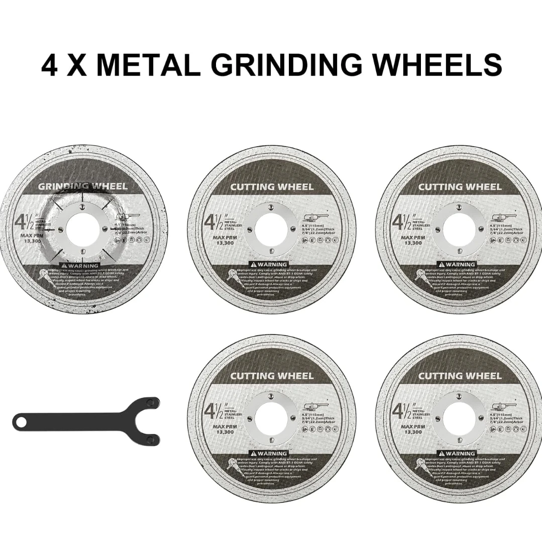 Galax Pro 4.5" Angle Grinder with 4 Metal Grinding Wheels - photo 2
