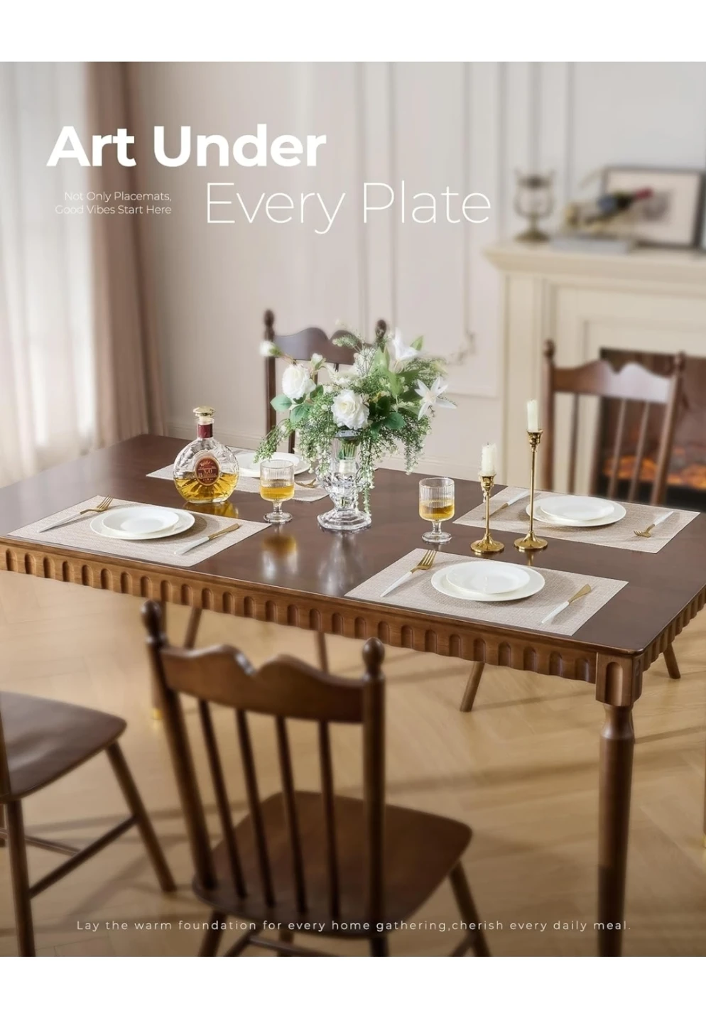 NEW, Placemats Set of 6, Leetaltree Beige Placemats Set - photo 3