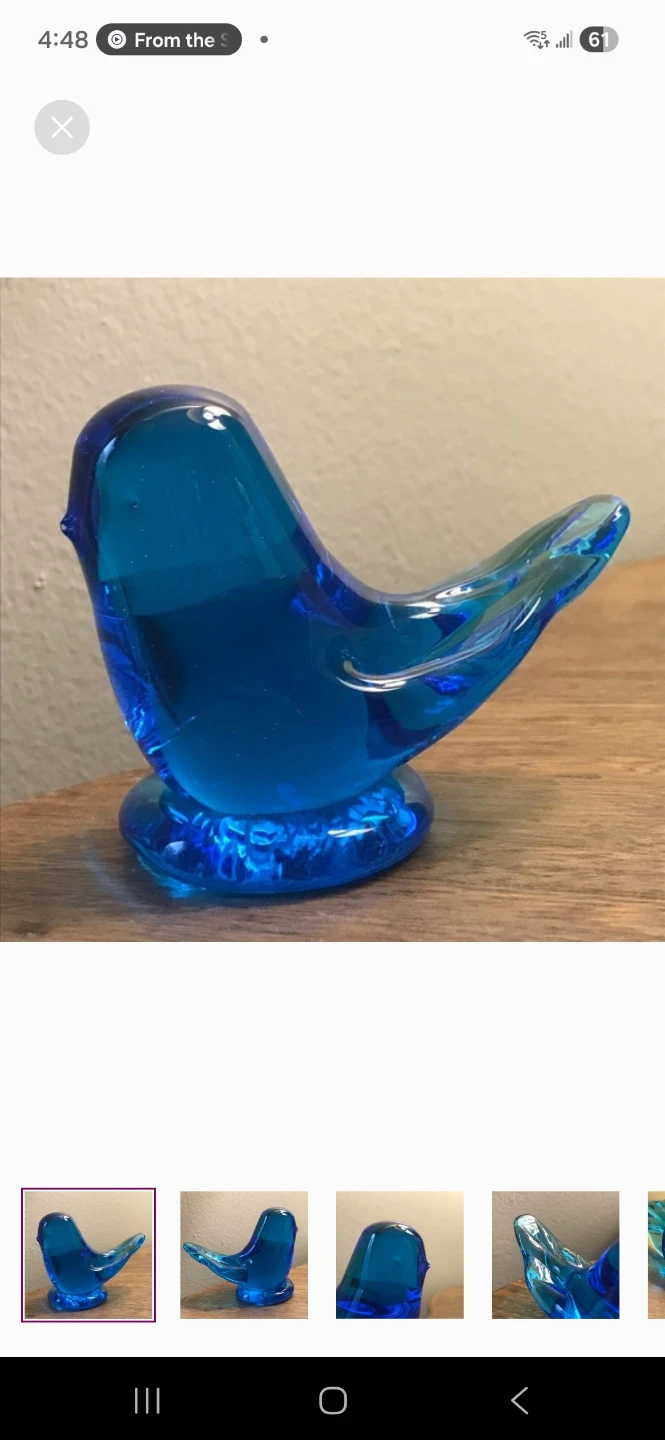 Bluebird of Happiness Glass Figurine