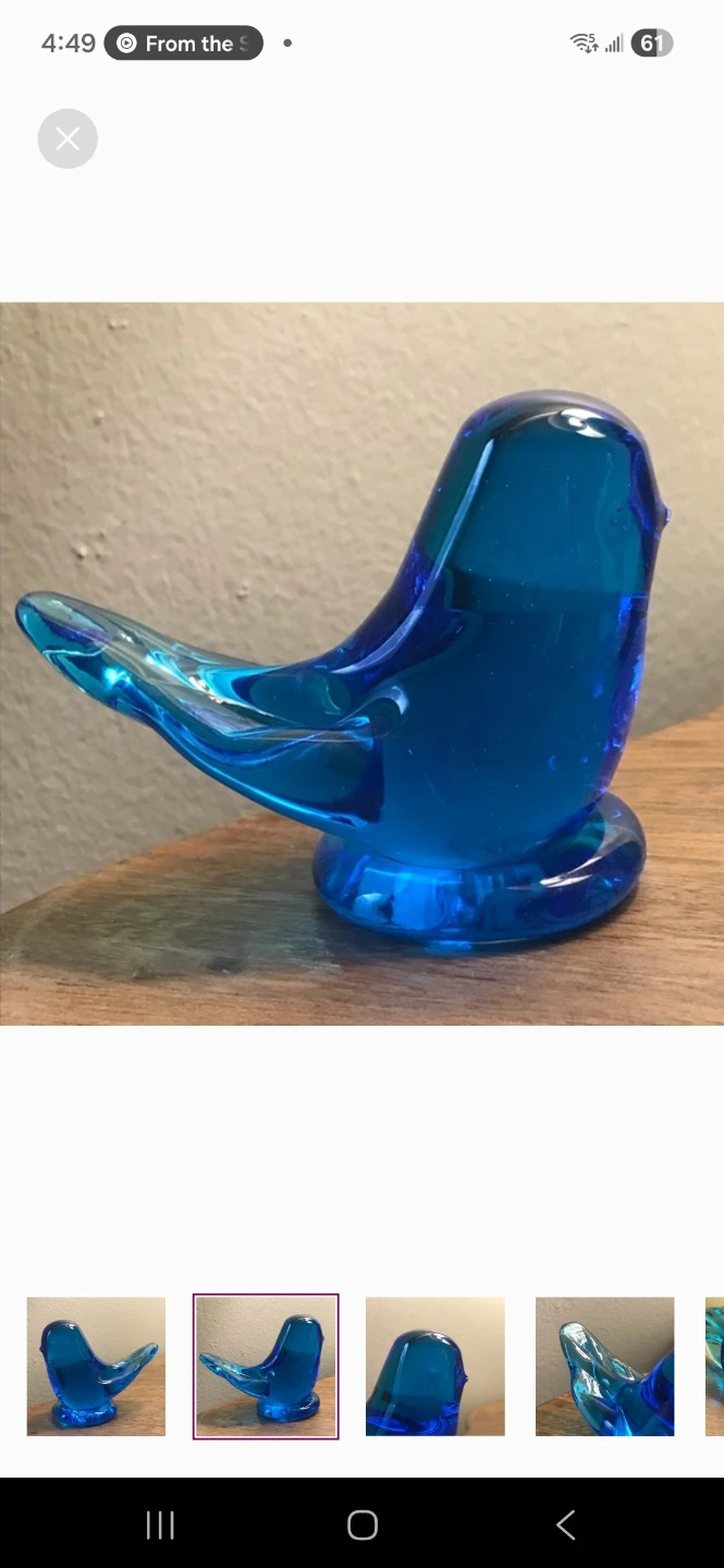 Bluebird of Happiness Glass Figurine - photo 2