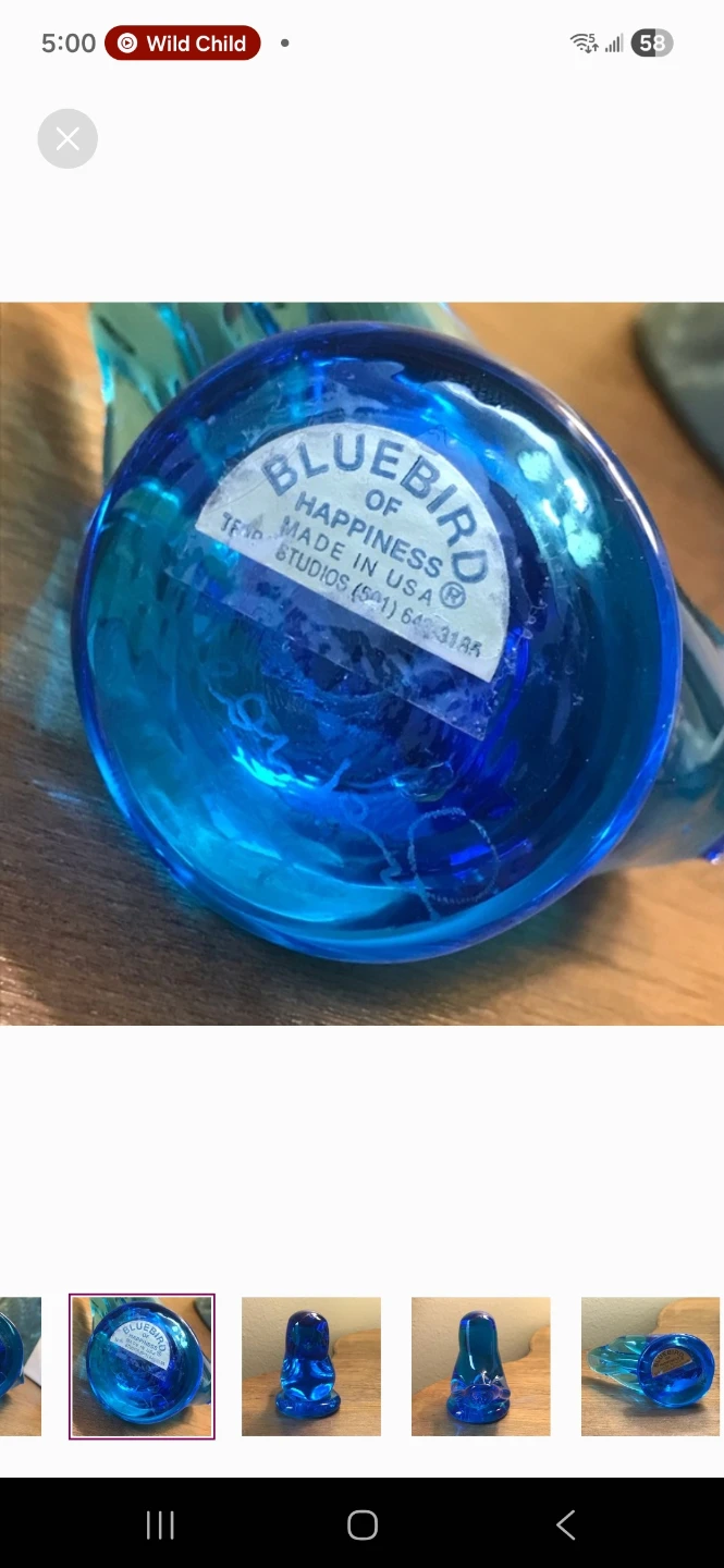 Bluebird of Happiness Glass Figurine - photo 3