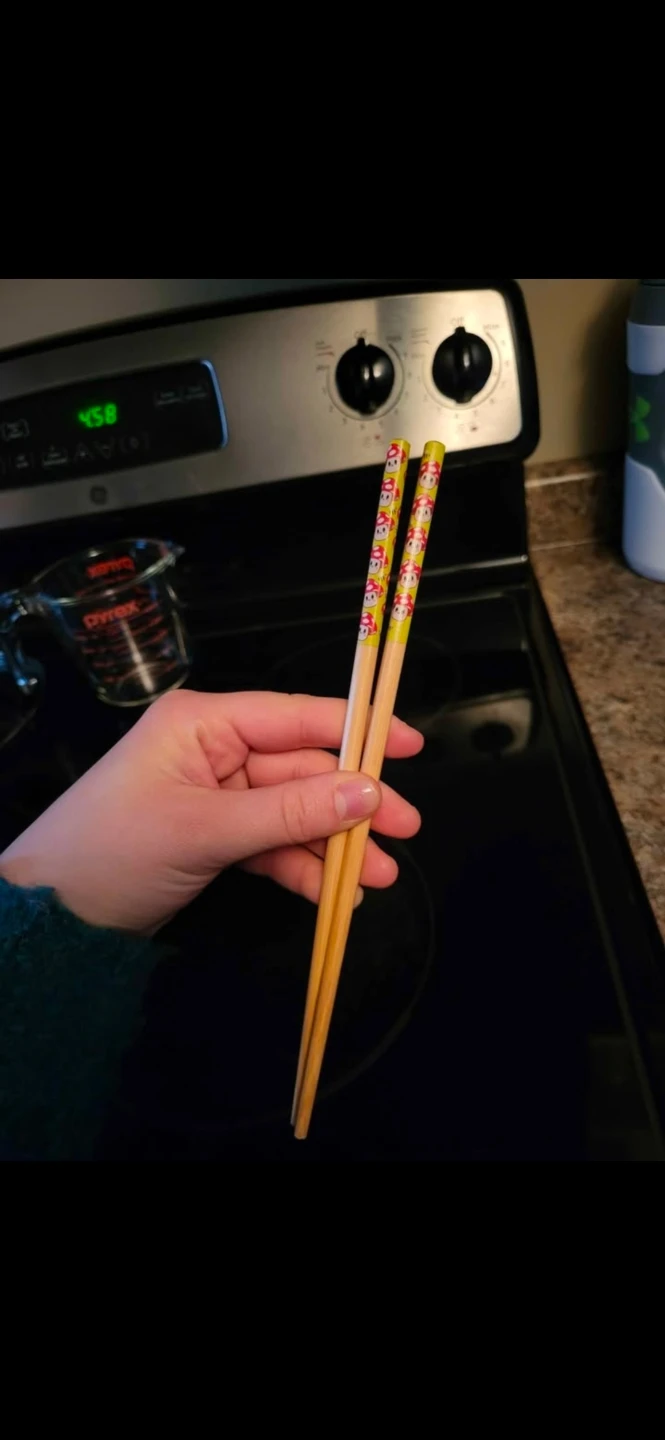 Wooden Chopsticks with Mushroom Design
