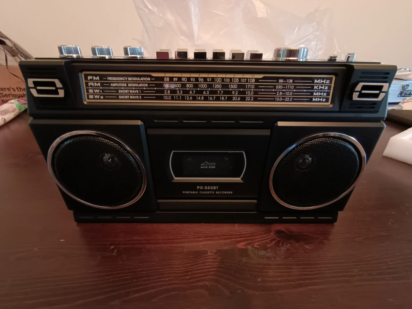 PX RADIO PX-555BT Portable Bluetooth Cassette Recorder