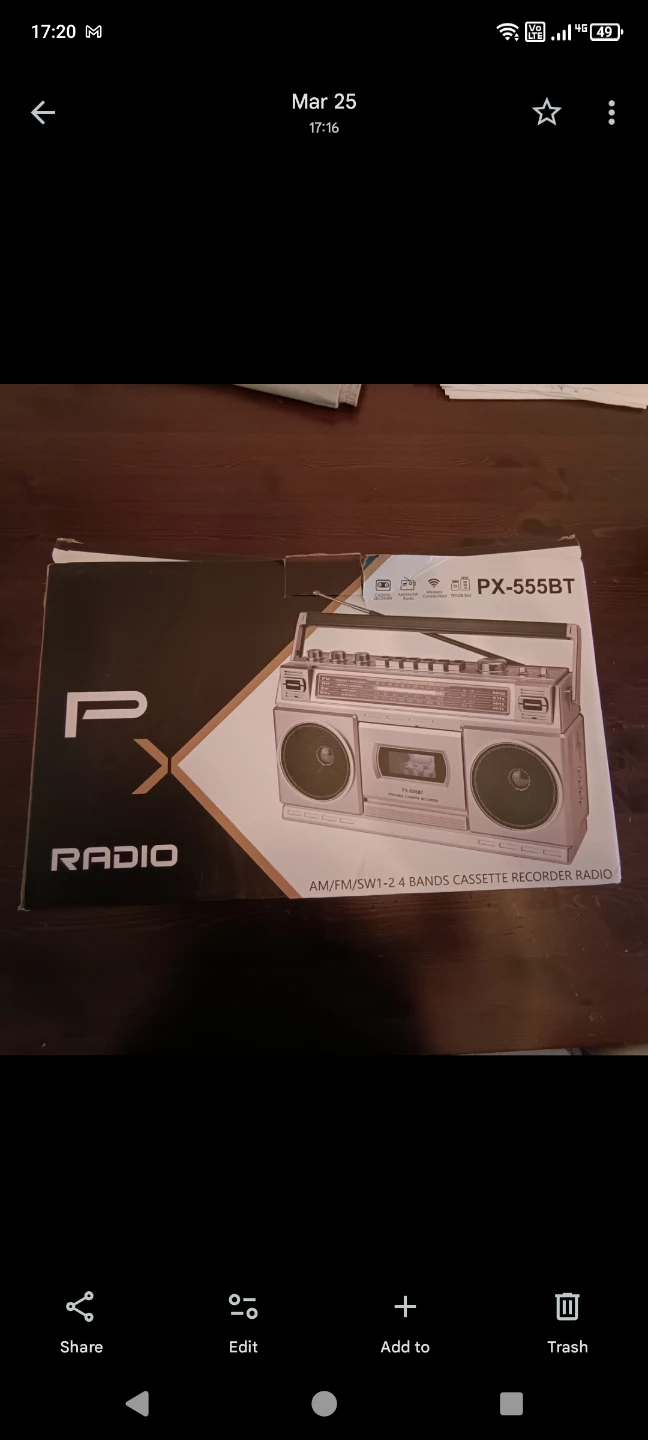 PX RADIO PX-555BT Portable Bluetooth Cassette Recorder - photo 2