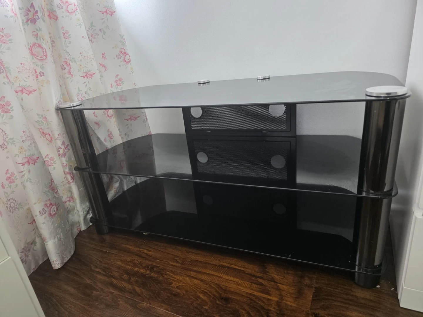 Black Glass TV Stand