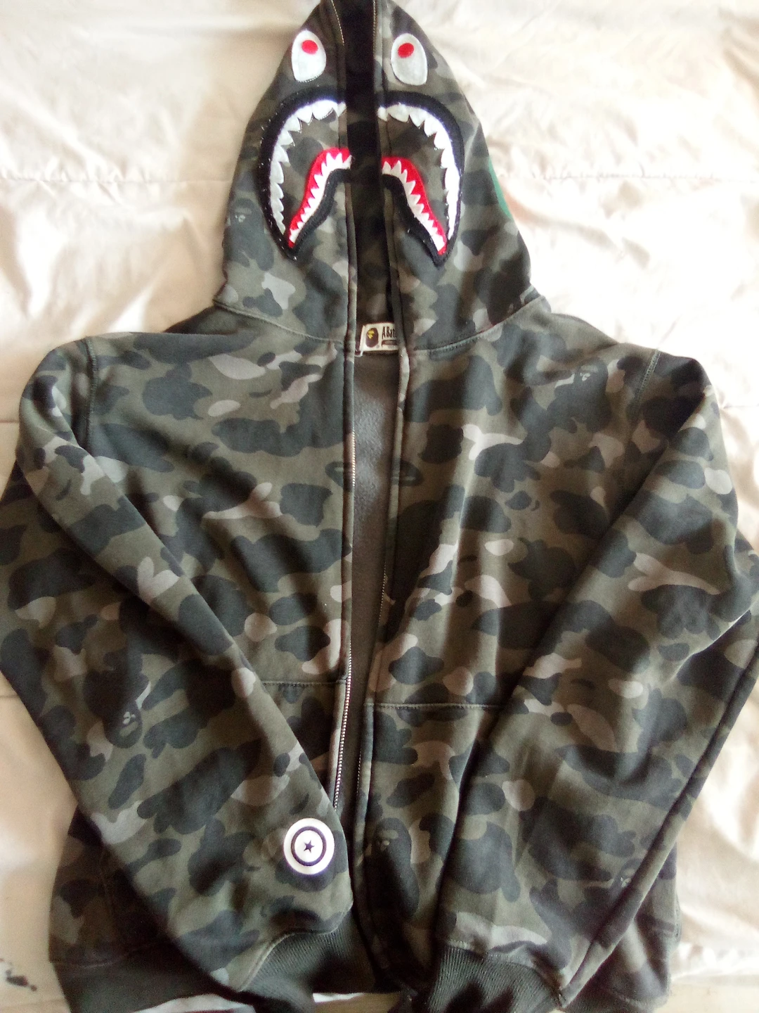 A Bathing Ape Camo Shark Hoodie
