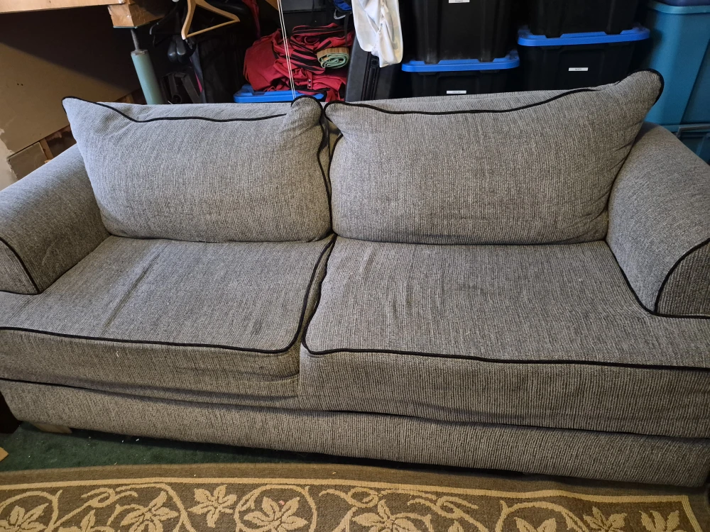 Grey Sofa with Black Piping
