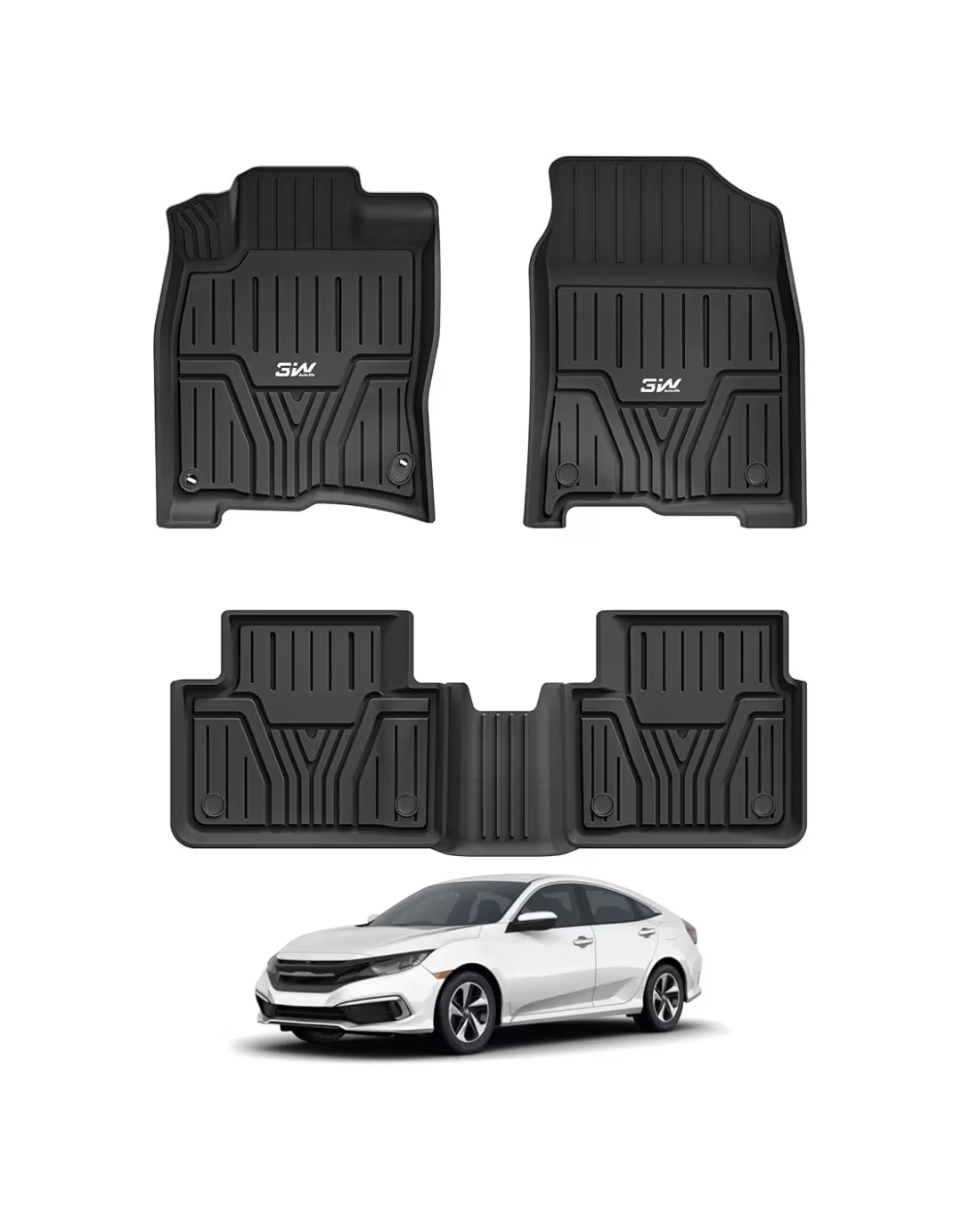Honda Civic Floor Mats 2016–2021, 3W All Weather Custom Fit