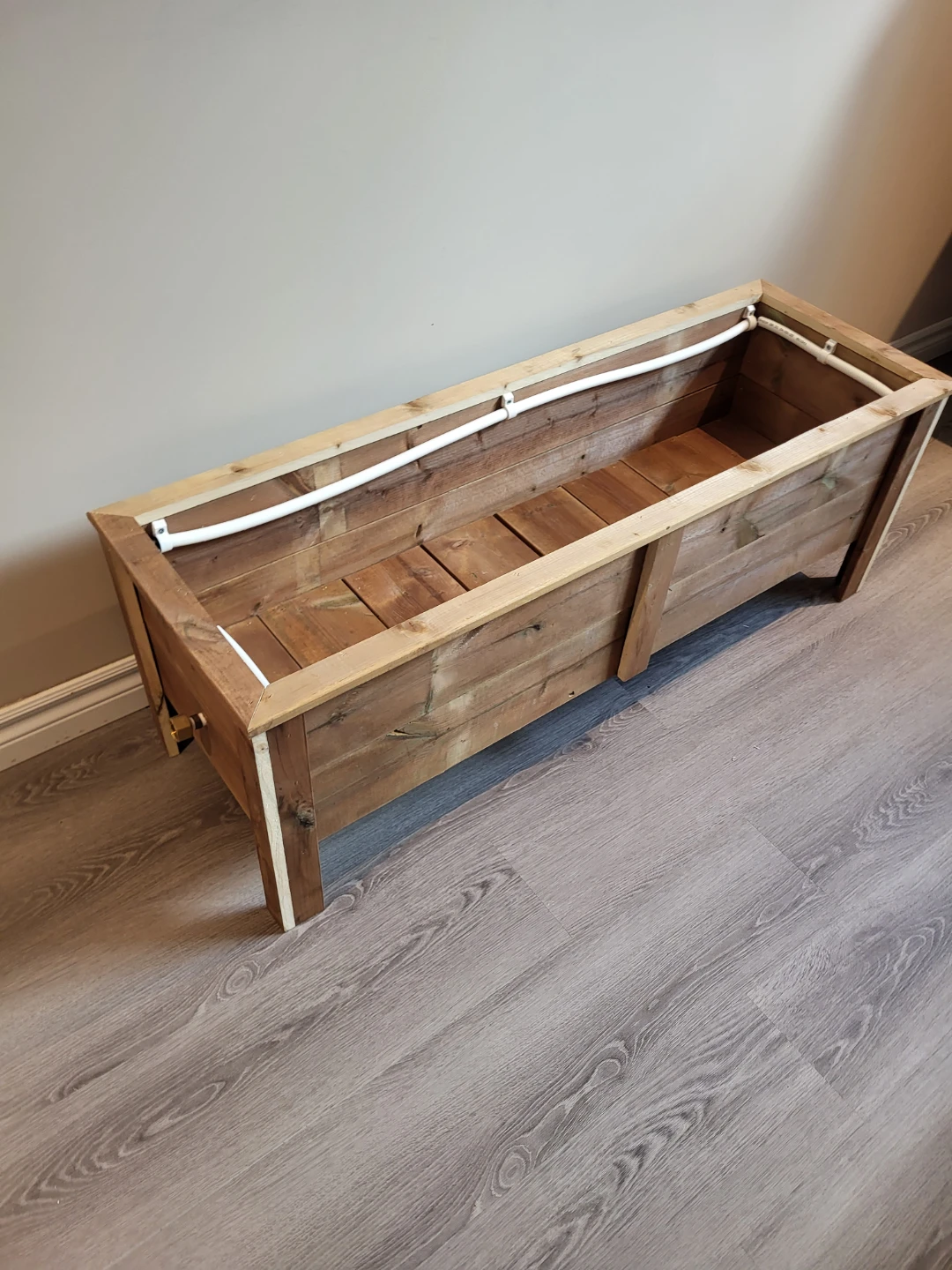 Wooden Planter Box with Irrigation System